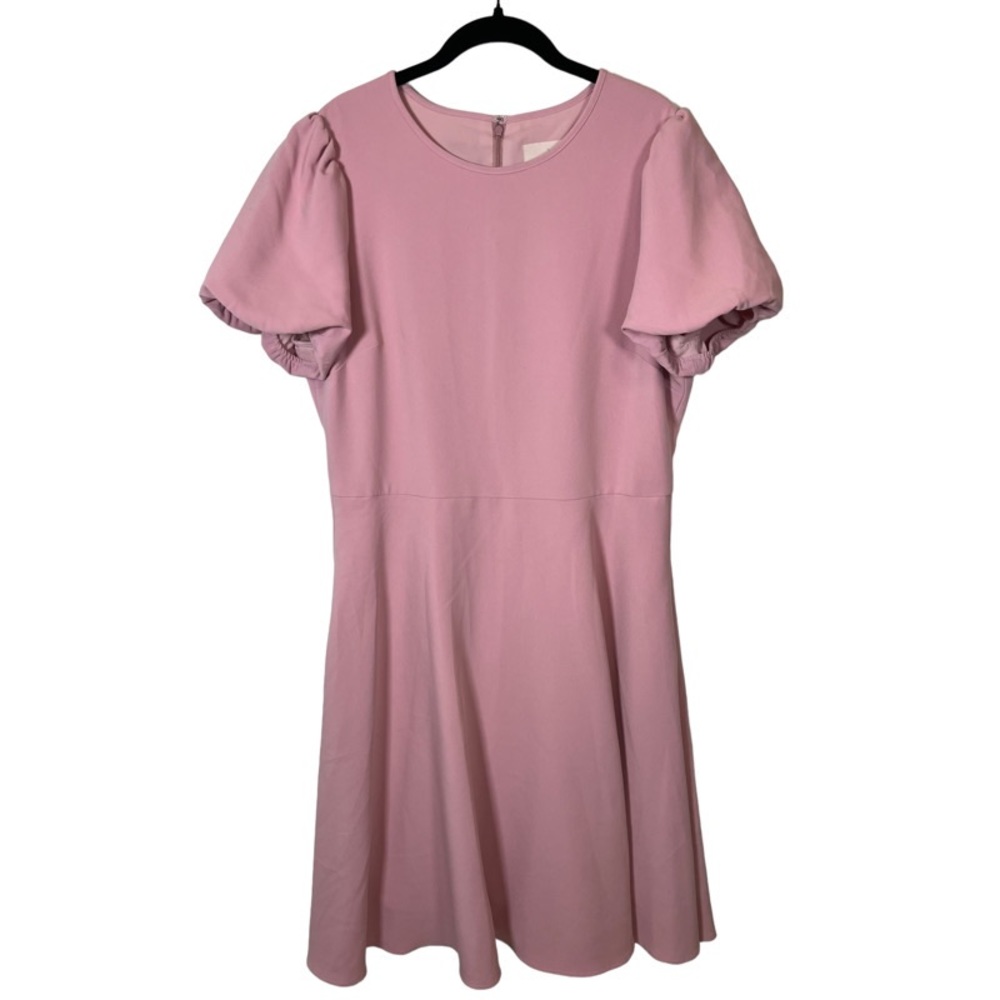 Elegant Pink Puff Sleeve Dress - Picture 6 of 9
